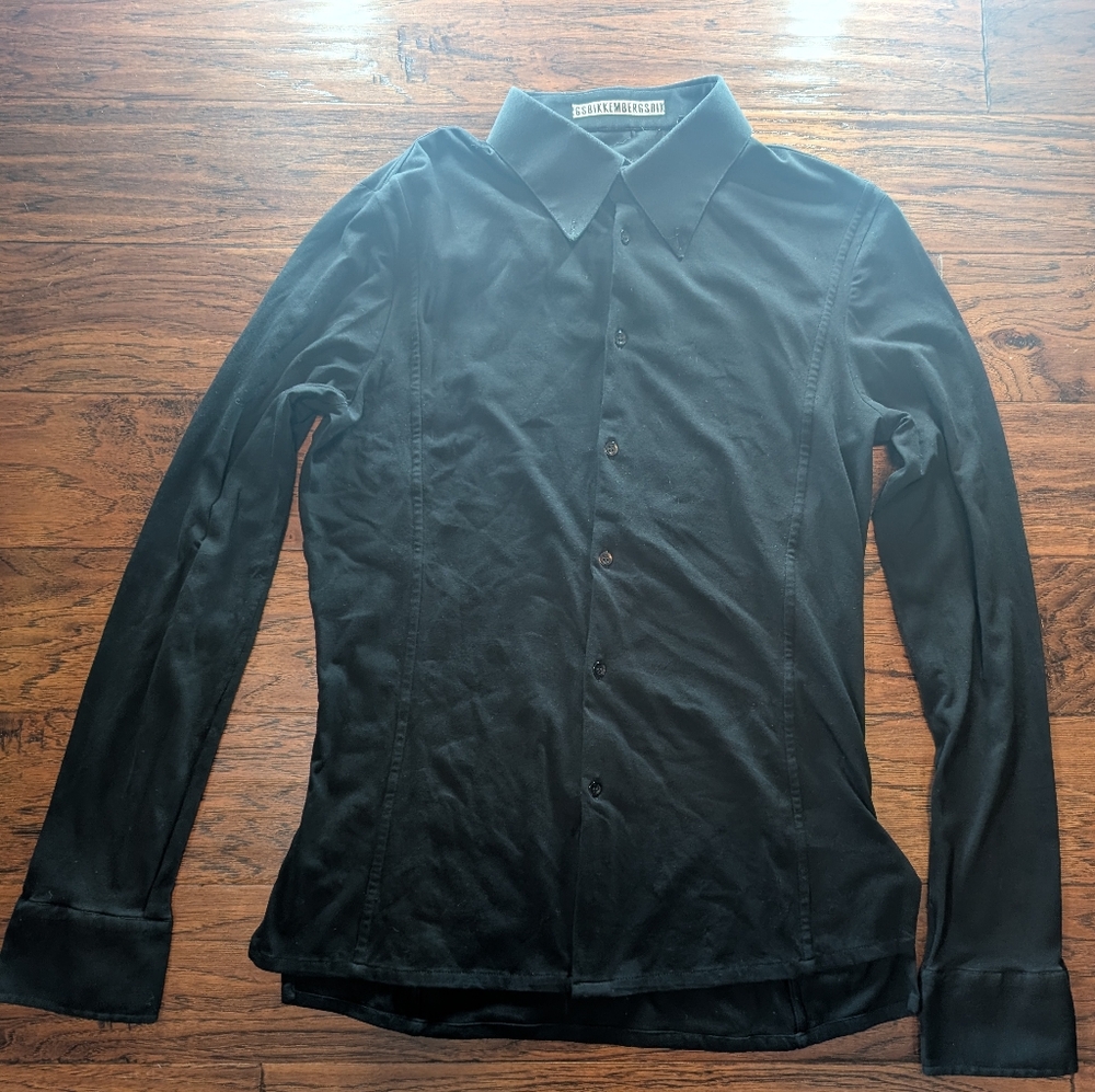 Bikkembergs Black Button-Up Collared Shirt Made In Italy Size 44